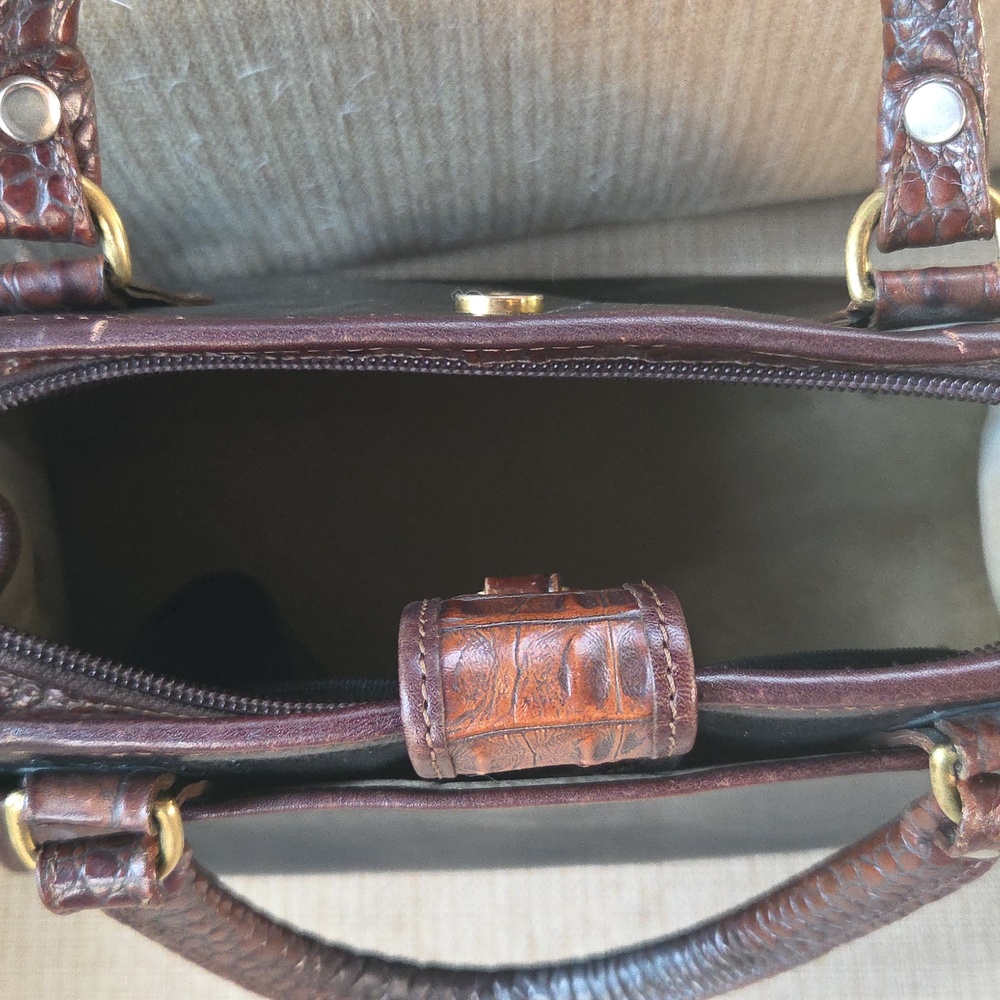 Brahmin Vintage Brown and Black Leather Handbag - Picture 3 of 4